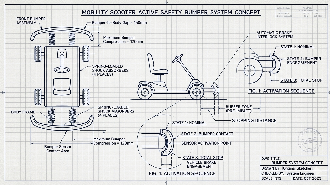 Mobility Scooter Active Safety Bumper