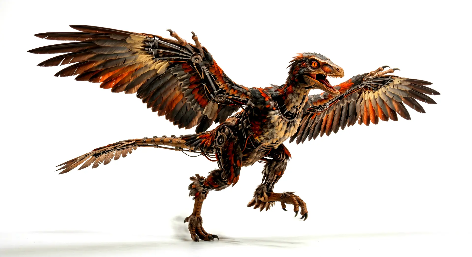 Cyborg Archaeopteryx representing industrial AI and legacy machine modernization via local RAG pipelines